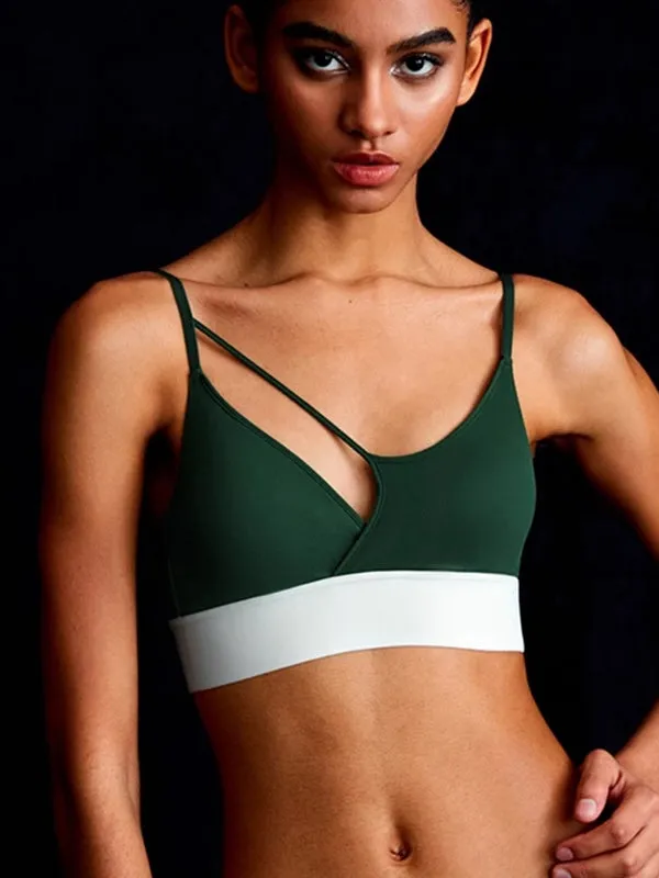 ZASUWA Female Contrast Color Cutout Backless Sports Bras