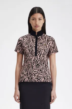 Zebra Print polo shirt